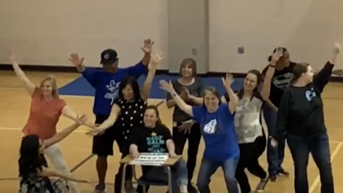 ElissaQAdams's tweet photo. CCMS STAAR pep rally - with an air guitar contest to inspire students to do their best!
@CCMS_Eagles 
@BISD https://t.co/Wkh7cZlwFX