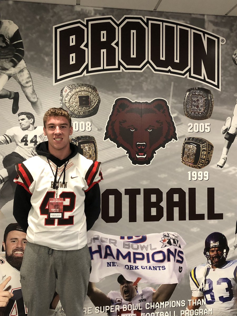 Drewfryer28's tweet photo. Thank you @BrownUFootball for the invitation to come visit today. Had a great time, looking to be back! @Coach_Bunk https://t.co/1mRNwWR8OE