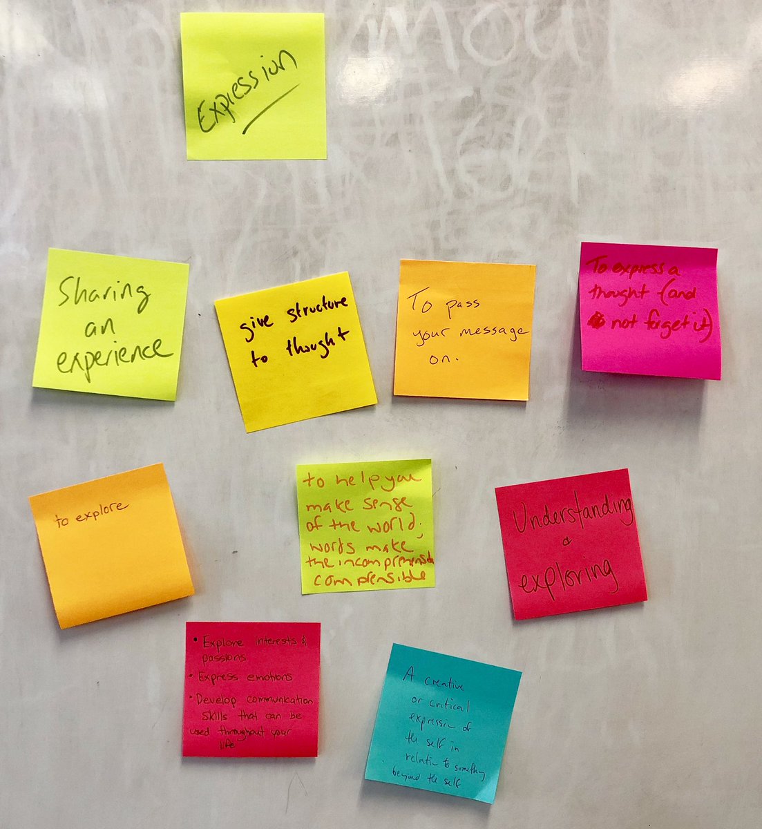 leaperrr's tweet photo. At #CITE2019, @trollwag asked a group of English teachers: “What’s the purpose of writing?” Here’s what we said: https://t.co/Eg0SuwMitE