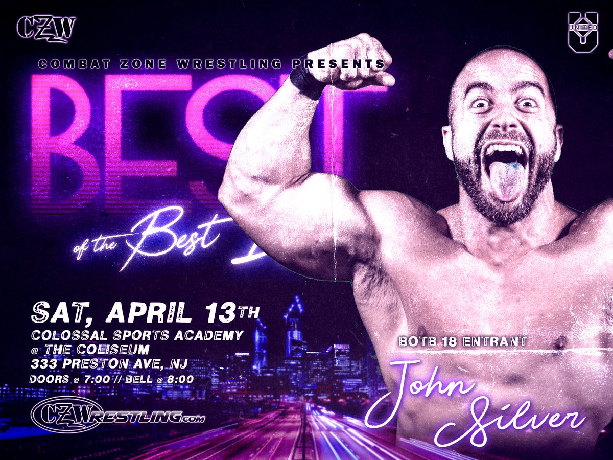 LarryL3g3nd3's tweet photo. 2night!!! It’s @combatzone ‘s annual #BestOfTheBest tournament! The stakes this year are HIGHER than ever as the #CZWTitle will be up for grabs the entirety of tournament competition! Will #TheEyePokeGAWD @ManceWarner remain intact upon the conclusion of this gala? #BOTB18 #czw https://t.co/qYw1HpWiDJ