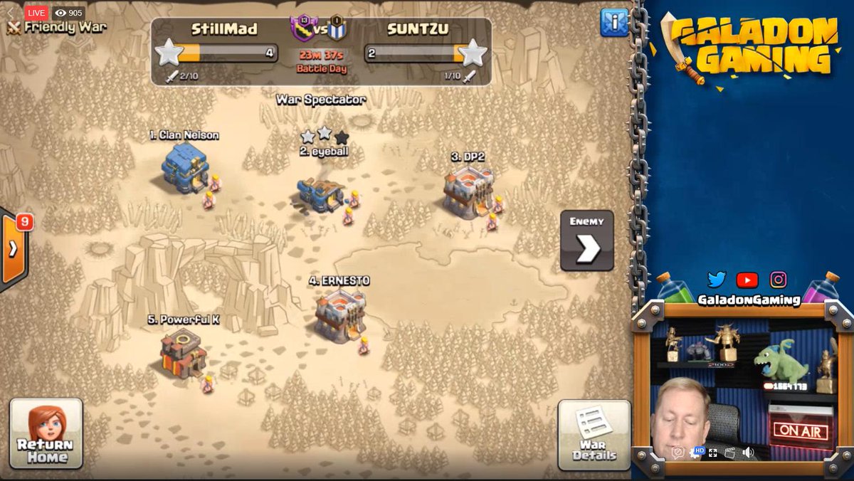 We're down to the FINAL TWO <a href="/ClashofClans/">Clash of Clans</a> Heavy Teams! StillMad and SunTzu are battling it out to see who wins the 5 THOUSAND GEMS per winning player from <a href="/supercell/">Supercell</a>! ⚡️💎🥳facebook.com/RealGaladonGam…