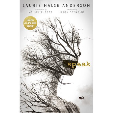 PammyArevalo's tweet photo. I just finished the 20th anniversary edition of Laurie Halse Anderson’s SPEAK. It’s been almost that long since I read it as a naive English teacher. It is still just as relevant today. The afterword by Jason Reynolds should be required reading/listening for boys from 8-98! https://t.co/N2HlwiMsn7