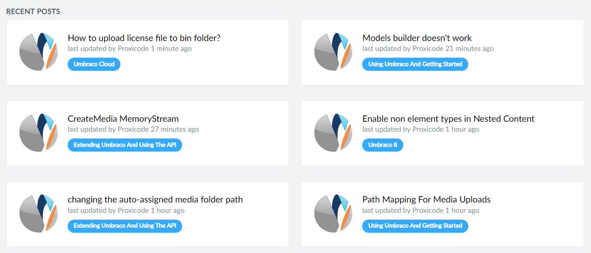 ProxicodeLLC's tweet image. Been busy answering some questions on #Umbraco forums this afternoon :-)
our.umbraco.com