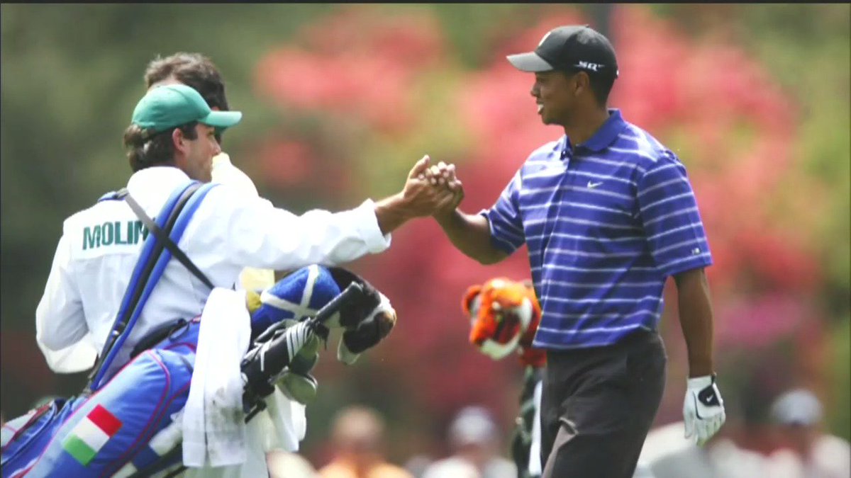 In the 2006 Masters, Francesco Molinari caddied for his brother, who played with Tiger Woods. 

Now, Molinari holds a one-shot lead over Tiger in Augusta.