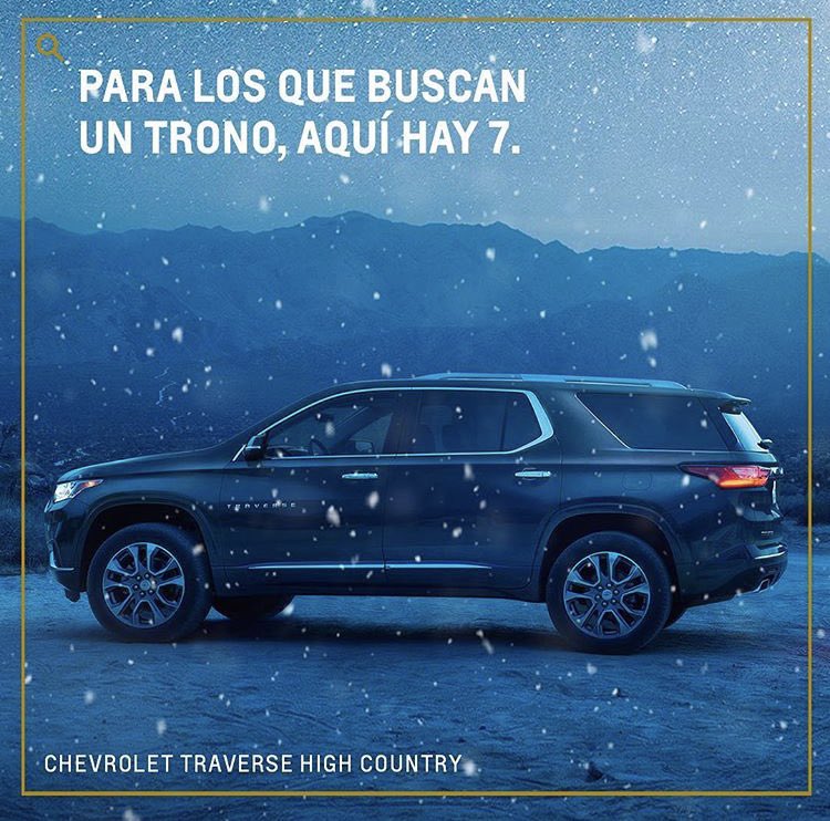 Descubre la Nueva Chevrolet Traverse con capacidad para 7 pasajeros, un poderoso sonido Bosé de 10 bocinas y todo lo necesario para esperar esta gran serie.