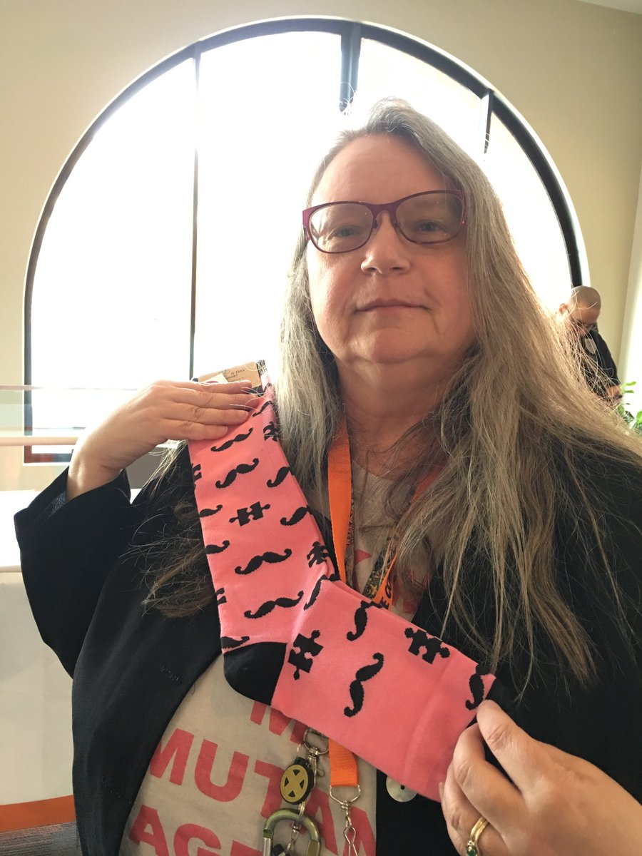 pfanderson's tweet photo. Another #cripcon organizer inducted into #pinksocks https://t.co/lozeKaqxiK