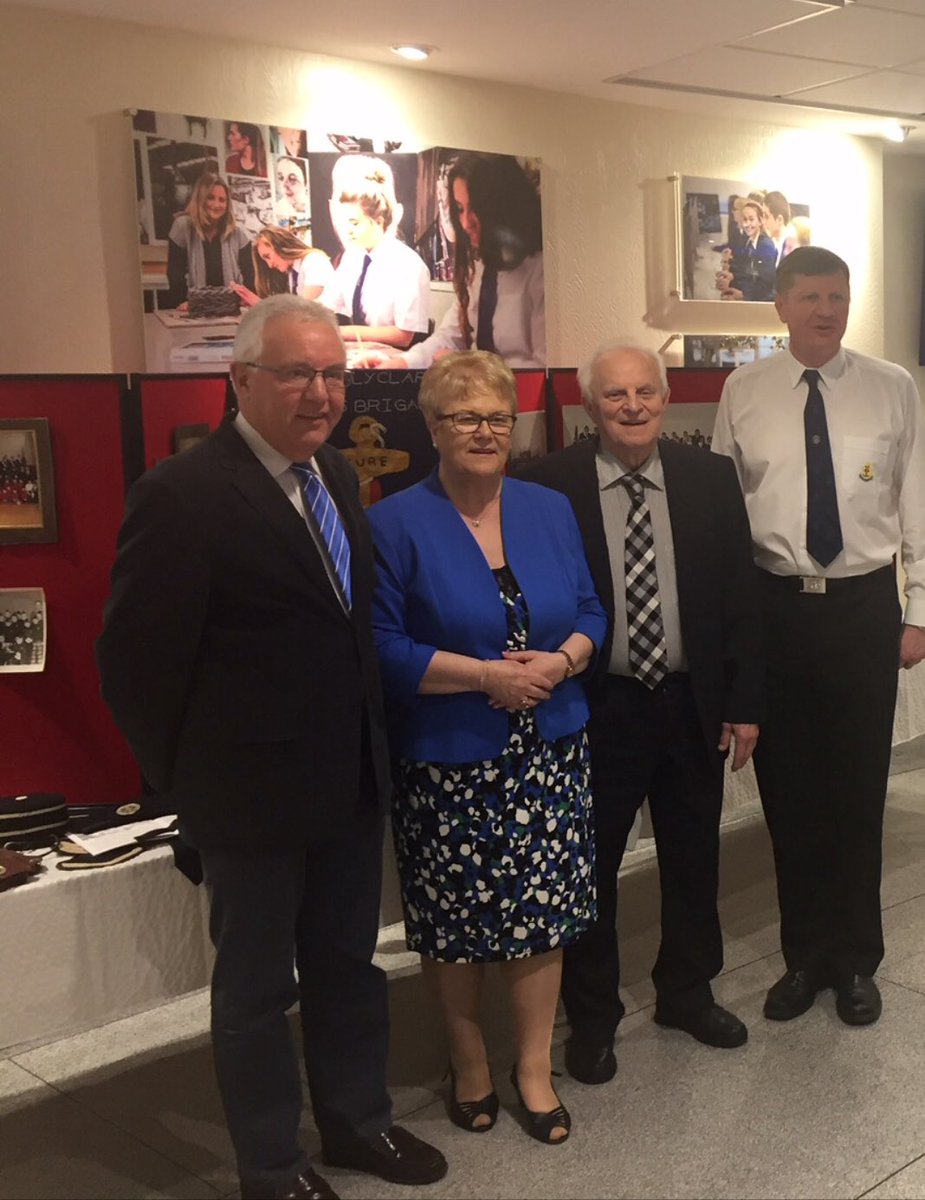 cllr_vera's tweet photo. Ray and I were guests tonight at 1st Ballyclare BB Company who are celebrating their 75th Anniversary this year.  Also included is Captain Niall McConkey and Chaplin Rev Robert Bell who is retiring from our Church in June this year. https://t.co/24r1m13WQ9