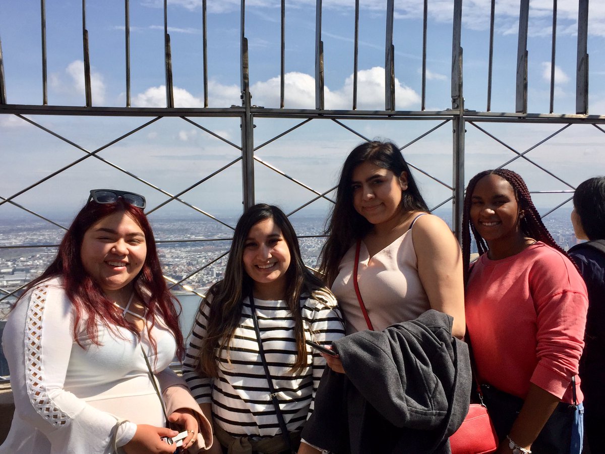 schschoir's tweet photo. Great day today in NYC. Broadway Workshop-Sang and learned choreography for “One Short Day” with Glenda’s understudy. Empire State Building and tonight “Wicked!” #suncameoutforus #randomguyinESBpic #learnedtovemusicals #blisterscantholdusdown @HumbleISD_SCHS https://t.co/BUK4o1SF82