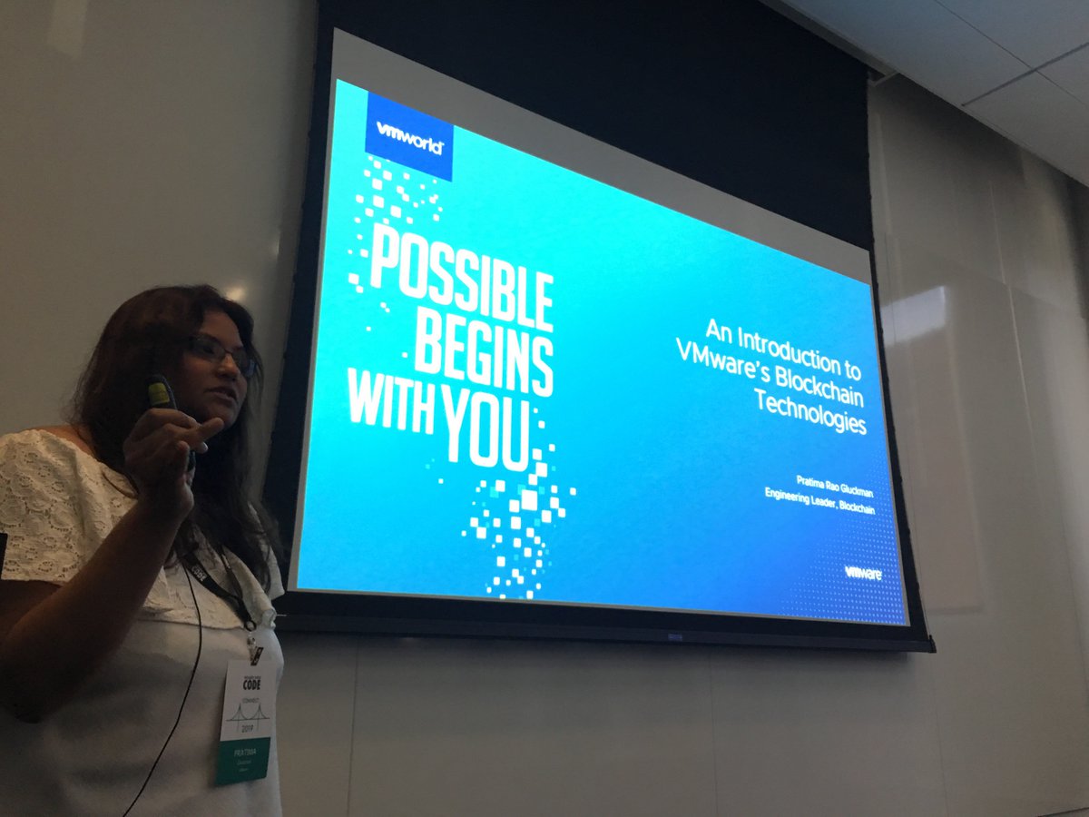 .<a href="/VMware/">VMware</a>'s Engineering Lead, Pratima Gluckman shares her stories of enterprise Blockchain with #WWCode #Connect . @GluckmanPratima