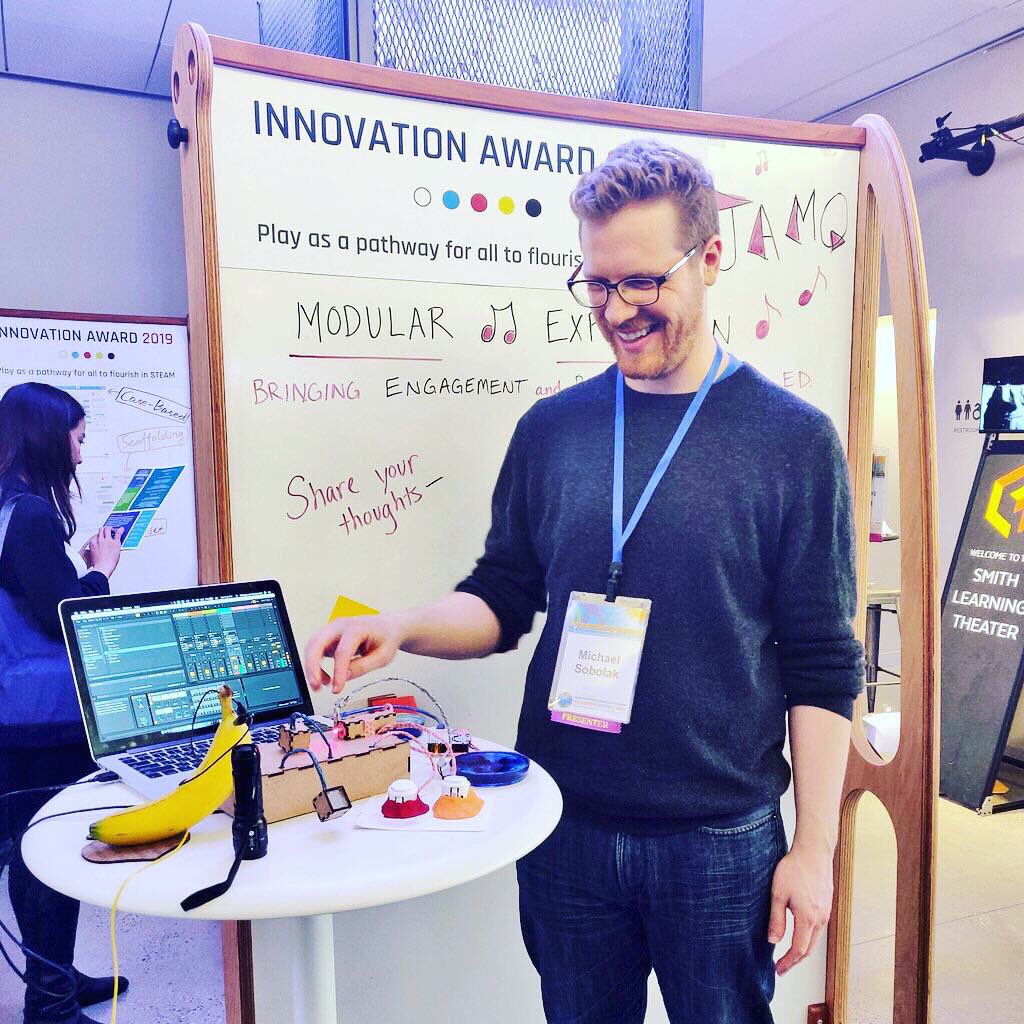 professorfun's tweet photo. Congratulations to the winning EdTech Innovation Award project, JamQ, for their kit that makes music education accessible and personalized for students! @TeachersCollege #INA2019 https://t.co/jfy0jXI8OR