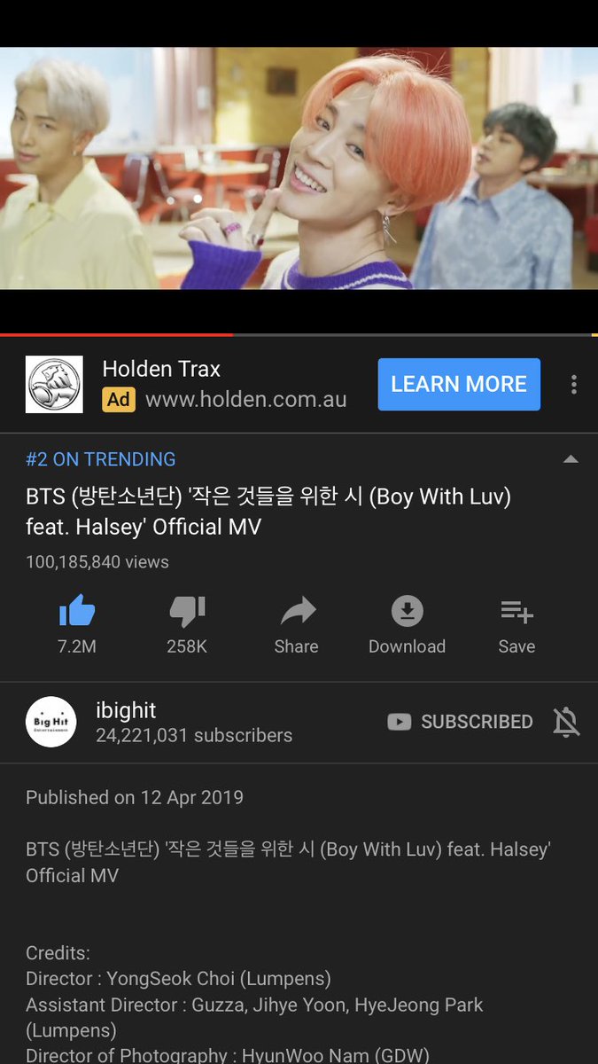 lilliummmm's tweet photo. WE FUCKING DID IT FAM
@BTS_twt #BTS #BoyWithLuv #StreamBoyWithLuvTo100M 👏🏻💜 https://t.co/auLonaPKgD