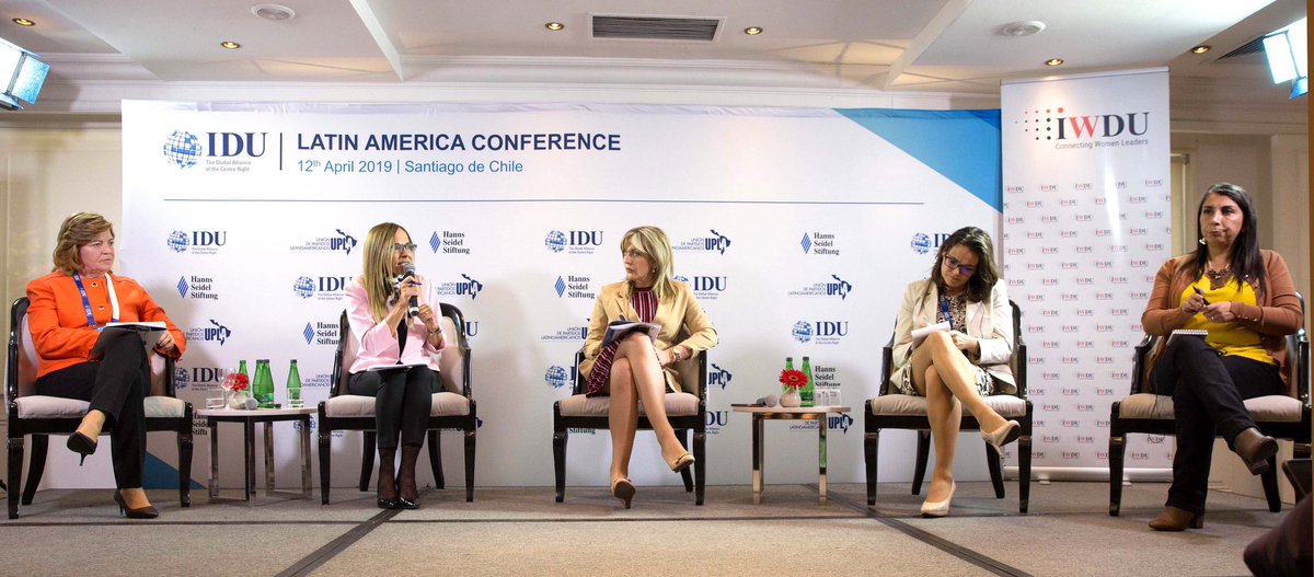 stephenharper's tweet photo. Super panel here in Santiago on empowering women leaders in centre-right politics - thanks to Minister @isabelpla, Governor @karlaenaccion, Minister Joksimovic, State Sec @katalinnovakmp, and moderator @lauradeesteban1! #IWDU #IDU @iwdu_global https://t.co/zEPPIfztOJ