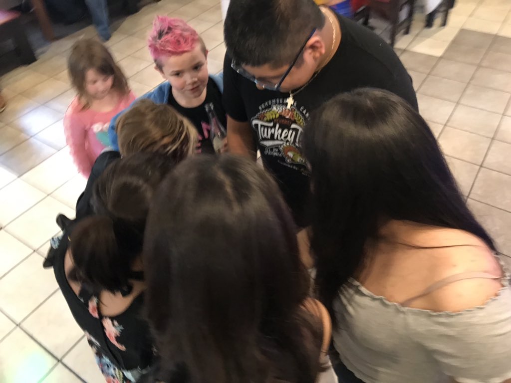 laso156's tweet photo. Thanks to @FrauMCHS for coming out with her family to support us! Her kids helped us pull the raffle winners. #Blessed #WarriorPride156 #SalsaConSalsa https://t.co/PJ64nxTnJw