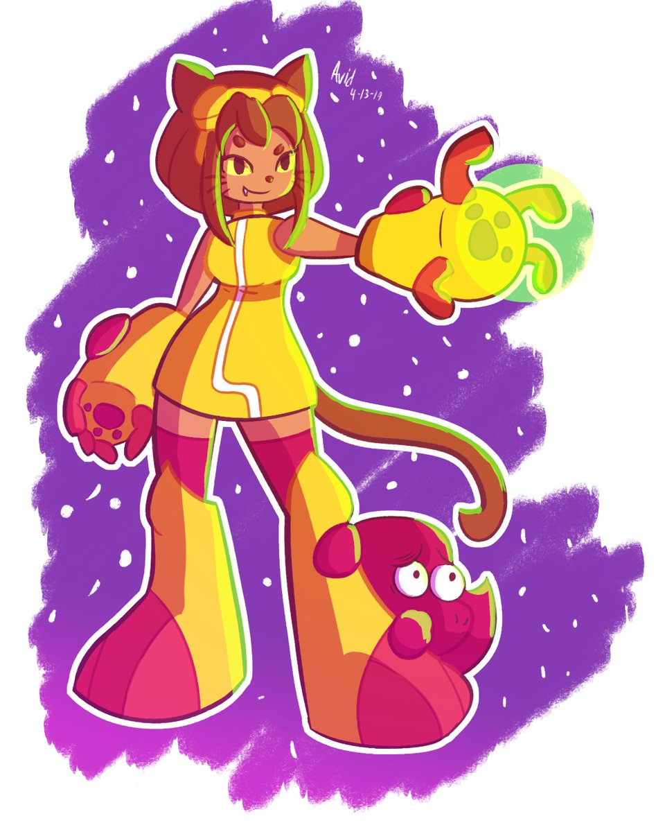 Avidgladiator's tweet image. Kit from @Gameoverse will always protect her friends, no matter what! @RubberNinja
#cutiesaturday #art #Gameoverse #digitalart