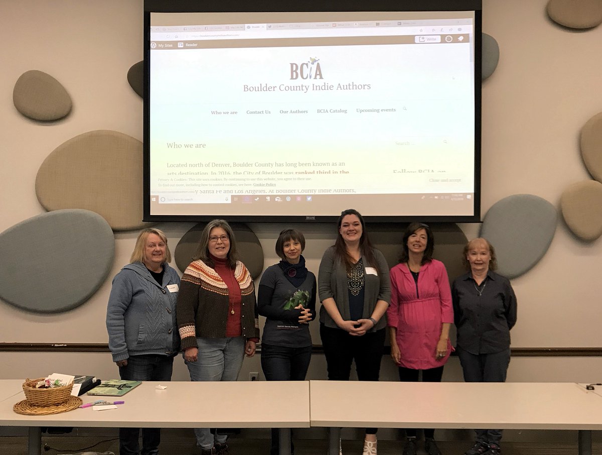 BoulderAuthors's tweet photo. We @BoulderAuthors learned the latest in social media from @ErinSueGreads today at our member meeting. Thanks, Erin! And thanks to members @linneatanner @julirew @Julie_Baldwin @timmytink &amp; @kjonuska for their support. #indieauthors #boulder https://t.co/GI041RQ9CE