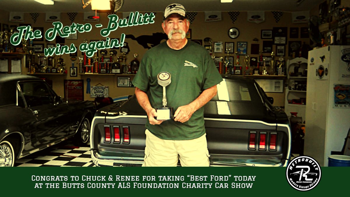 Retrobuilt's tweet photo. The Retro Bullitt wins again! Congrats to our friends Chuck &amp; Renee Heath!
https://t.co/WrvY8BbB1c
#congrats #retrobuilt #bullitt #mustang #bullittmustang #retrobullitt #moretocome #bestford #fordbullitt #mustangs #awardwinner https://t.co/2iJ1bsC71N