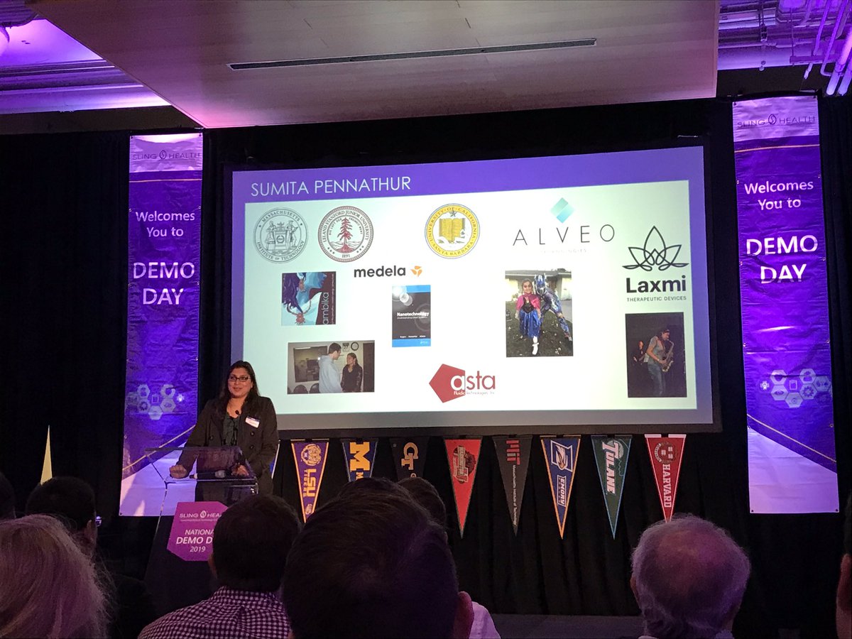 JPMcCarter's tweet photo. Keynote speaker Dr. Sumita Pennathur UC Santa Barbara @SlingHealth #demoday2019 defining your own success not comparing yourself to others https://t.co/3bmFyn3CFd