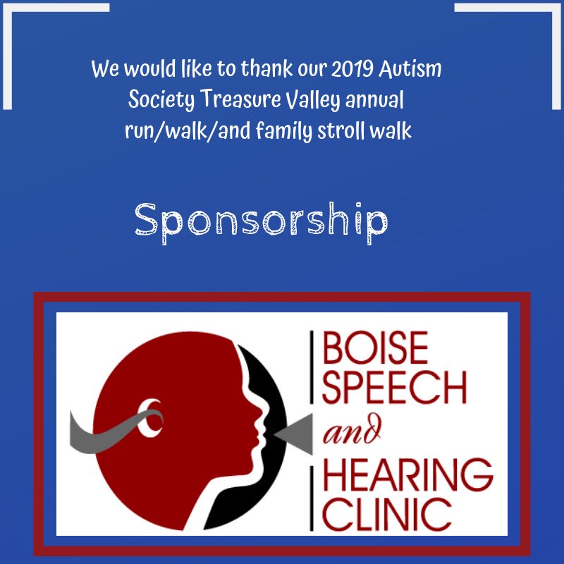For the #ASTV 2019 sponsor for the walk/run/family stroll... we thank our friends at Boise Speech and Hearing Clinic for their continued support!