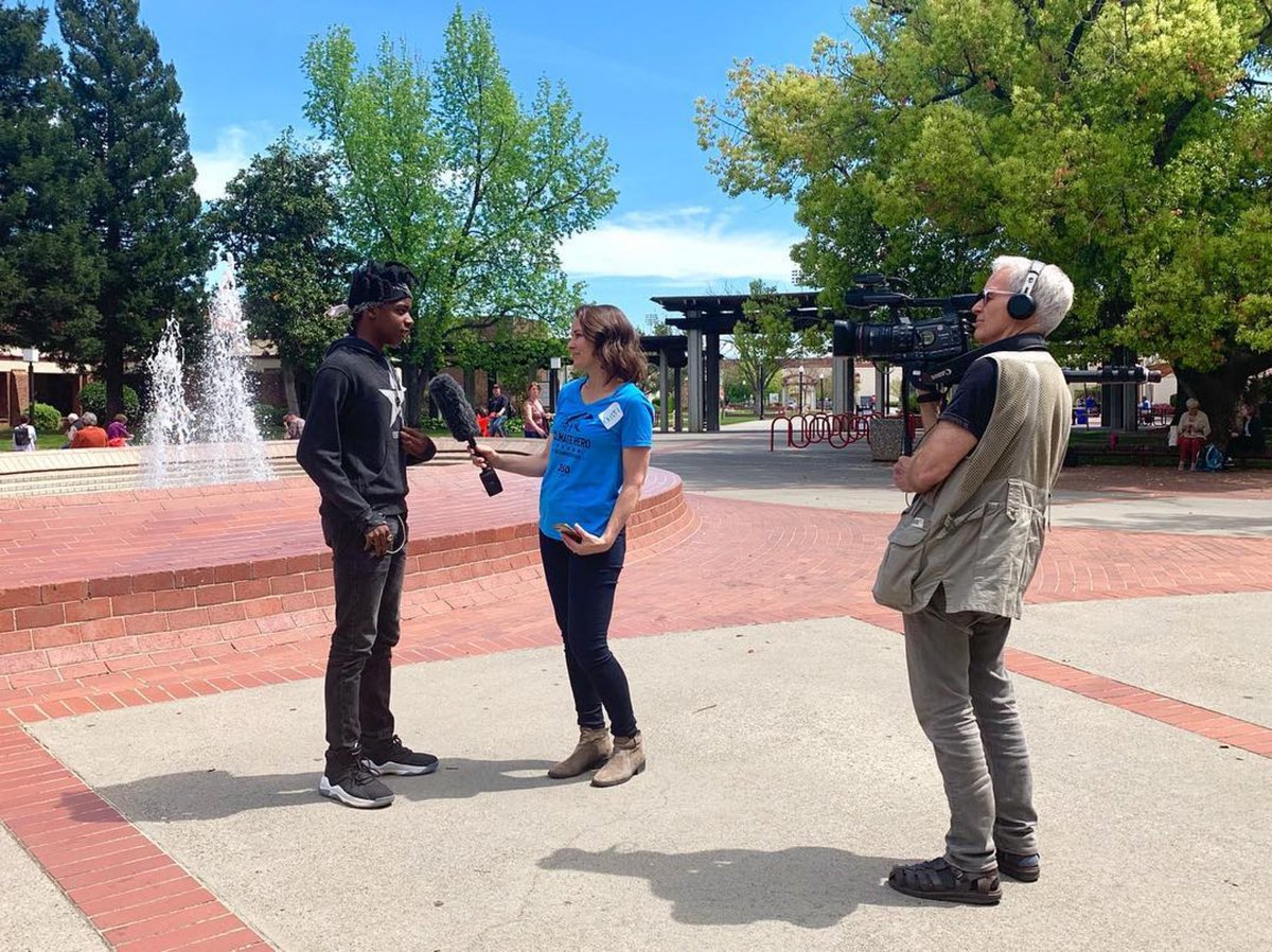 #ICYMI Green Tech student Kamari being interviewed at the <a href="/350sacramento/">350 Sacramento</a> community forum on climate change earlier today, “Fast Track to Carbon Zero.” #BDOG2019 #greentechedu #climatechange #sacramento #350sacramento #climatejustice