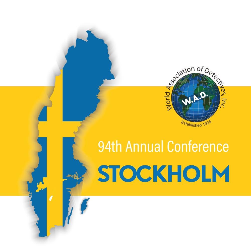 office_eagle's tweet photo. #WorldAssociationofDetectives
Save the Date!
2019 - 94th Annual Conference
Stockholm Sweden
August 27, 2019 - August 31, 2019 (departure date Sept 1) https://t.co/6HXMrFfel6