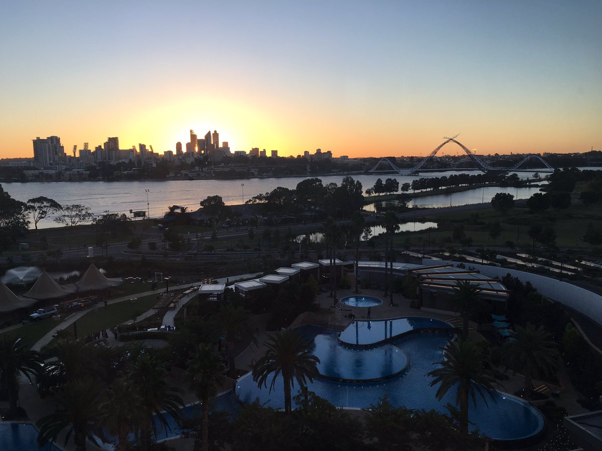 dagmar1888's tweet photo. Breathtaking Perth sunset across the Swan River at #CrownTowersPerth. Thanks for being my ‘home’ for the last week. Will miss the weather, the friendly locals and all the fun #JustanotherdayinWA #ATE19 https://t.co/6gY53Qxjzh