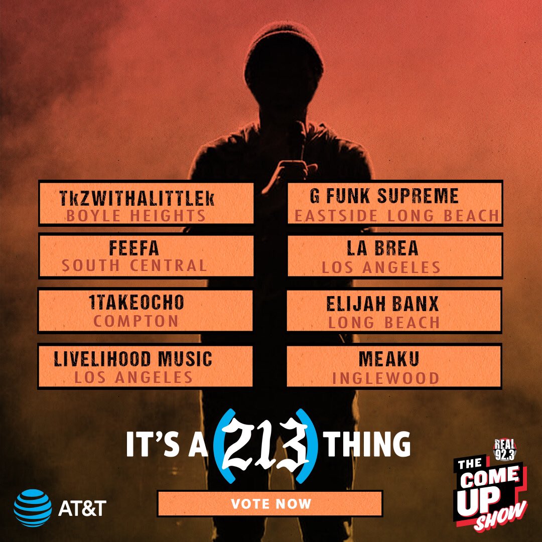LupeLLerenas's tweet photo. .@HomeGrownRadio is playing only LA artists right now until midnight on @Real923LA!
"213 The Come Up" TUNE IN ๐
#HGRonREAL #ItsA213Thing https://t.co/dikpEz9MVu