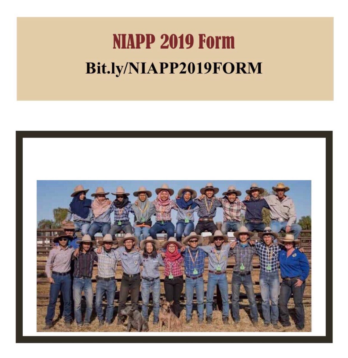 Halo Mahasiswa Peternakan! 🙋

Mari bergabung di NIAPP 2019 (NTCA Indonesia Australia Pastoral Program) yang memberikan kesempatan untuk mahasiswa Peternakan yang ada diseluruh Indonesia untuk pelatihan dan magang/PKL di Australia.