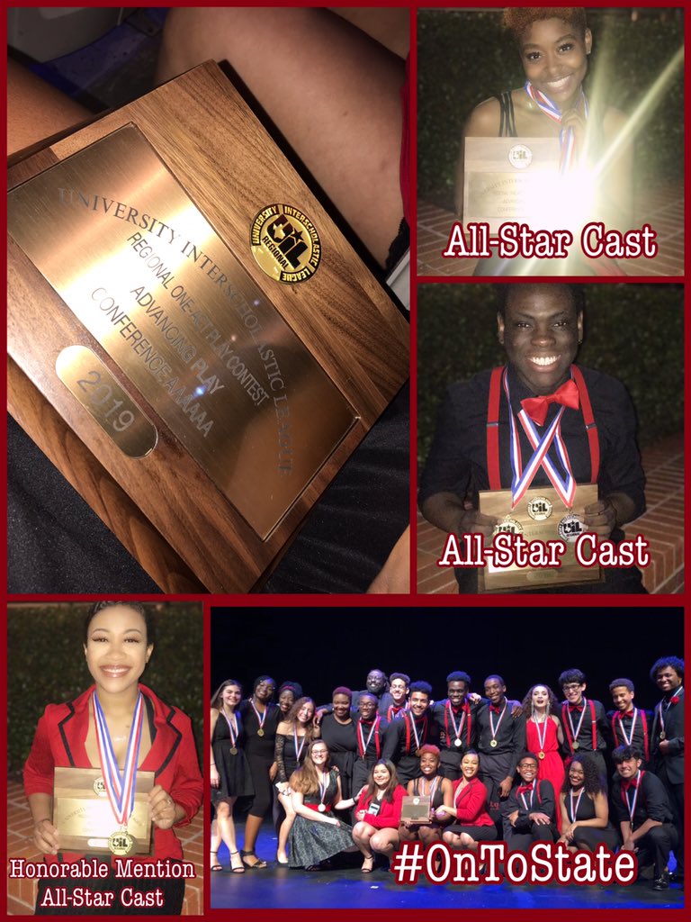 bush_theater's tweet photo. Back to Back to BACK to STATE with @cvhstheatre!  Who knew that when we changed our show two weeks before our first clinic that this would be the outcome!  Awards tonight:

HM All-Star - @atara_faithx 
All-Star Cast - #TwitterlessNelson &amp; @_seseboat_ 

#OnToState #InTheBlood https://t.co/ZSk9e41QRP