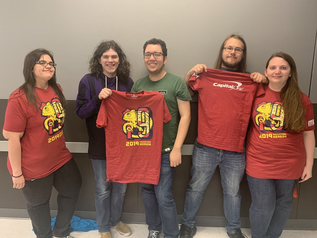 MLHacks's tweet photo. #HackHouston hackers love their shirts from @CapitalOne! https://t.co/BaCdVNVU8w
