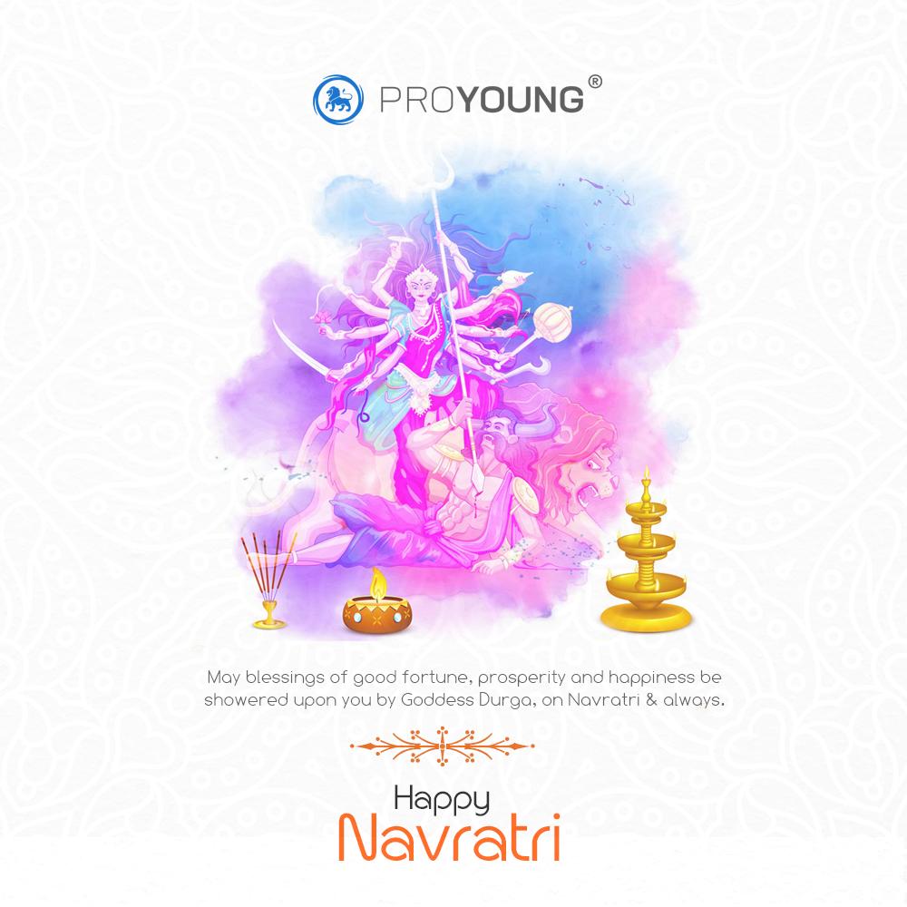 proyoungindia's tweet photo. May blessings of good fortune, prosperity and happiness be showered upon you by Goddess Durga, on Navratri &amp; always@ https://t.co/SmCT3mYy5k https://t.co/wmam10YOlc