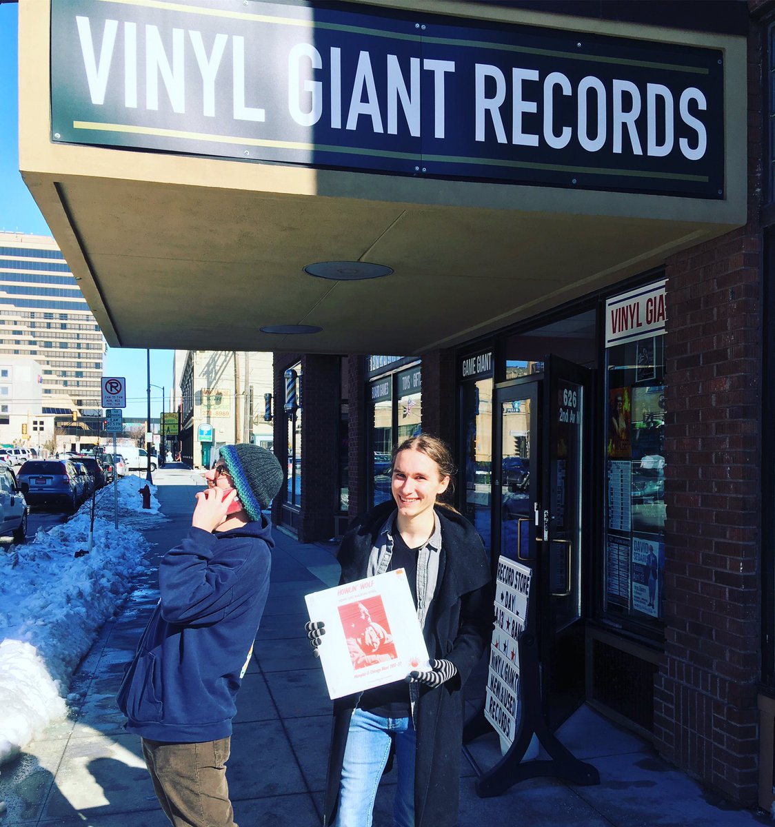 SawyerFrdrx's tweet photo. In the spirit of #RecordStoreDay, we stopped by Vinyl Giant Records π€·πΌββοΈ I picked up a Howlinβ Wolf vinyl π and dropped off one of our #HideYourGhost Vinyls π€ We had a great show at the @aquariumfargo, thank you to everyone who came out πππΌπΌ #Touring #HideYourGhost https://t.co/7ixq1LzprM