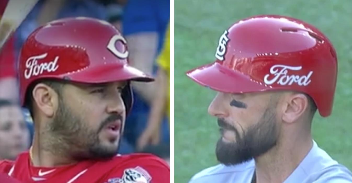 Paul Lukas on X: Gross: Reds and Cardinals wearing ads on their