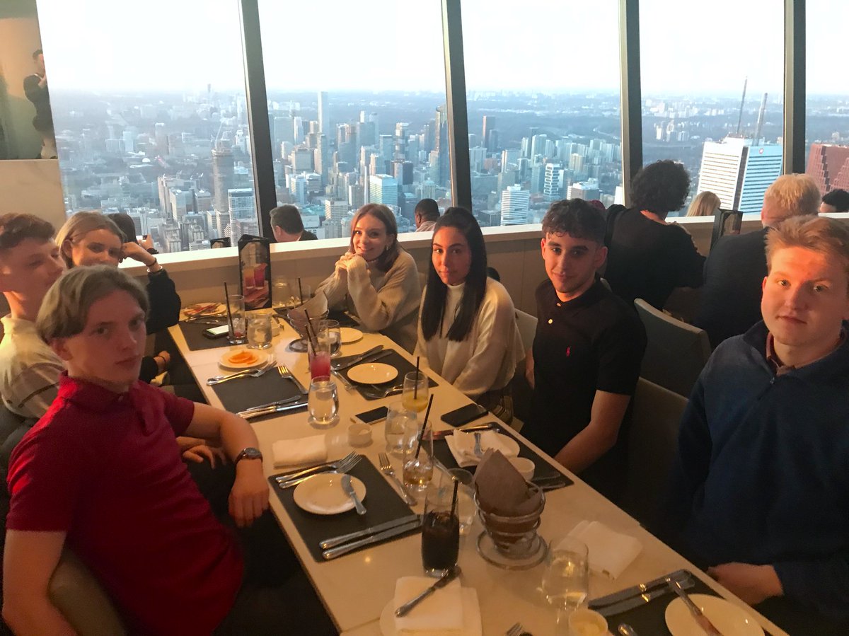 RS_WIDPSC's tweet photo. Team dinner up the CN Tower with incredible views of Toronto! Well deserved after a long day of competition! https://t.co/H8wYaXDtaM