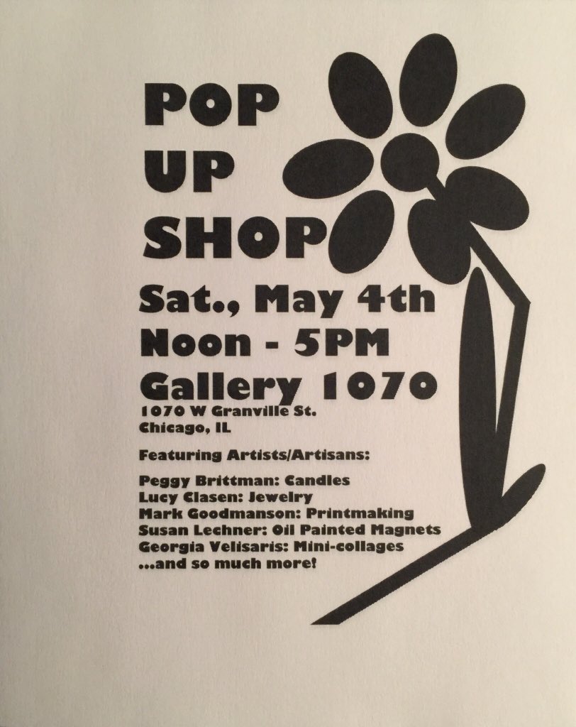 clix2pix's tweet photo. Join me &amp; my artist/artisan friends @ our pop up shop May 4th @ #Gallery1070 in Chicago’s #Edgewater neighborhood😊 https://t.co/E4izOnoybd
