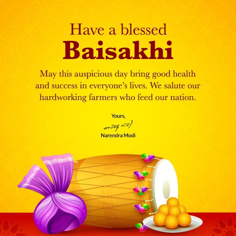 narendramodi's tweet photo. Baisakhi greetings to you all! https://t.co/tQTOJPJ0aF