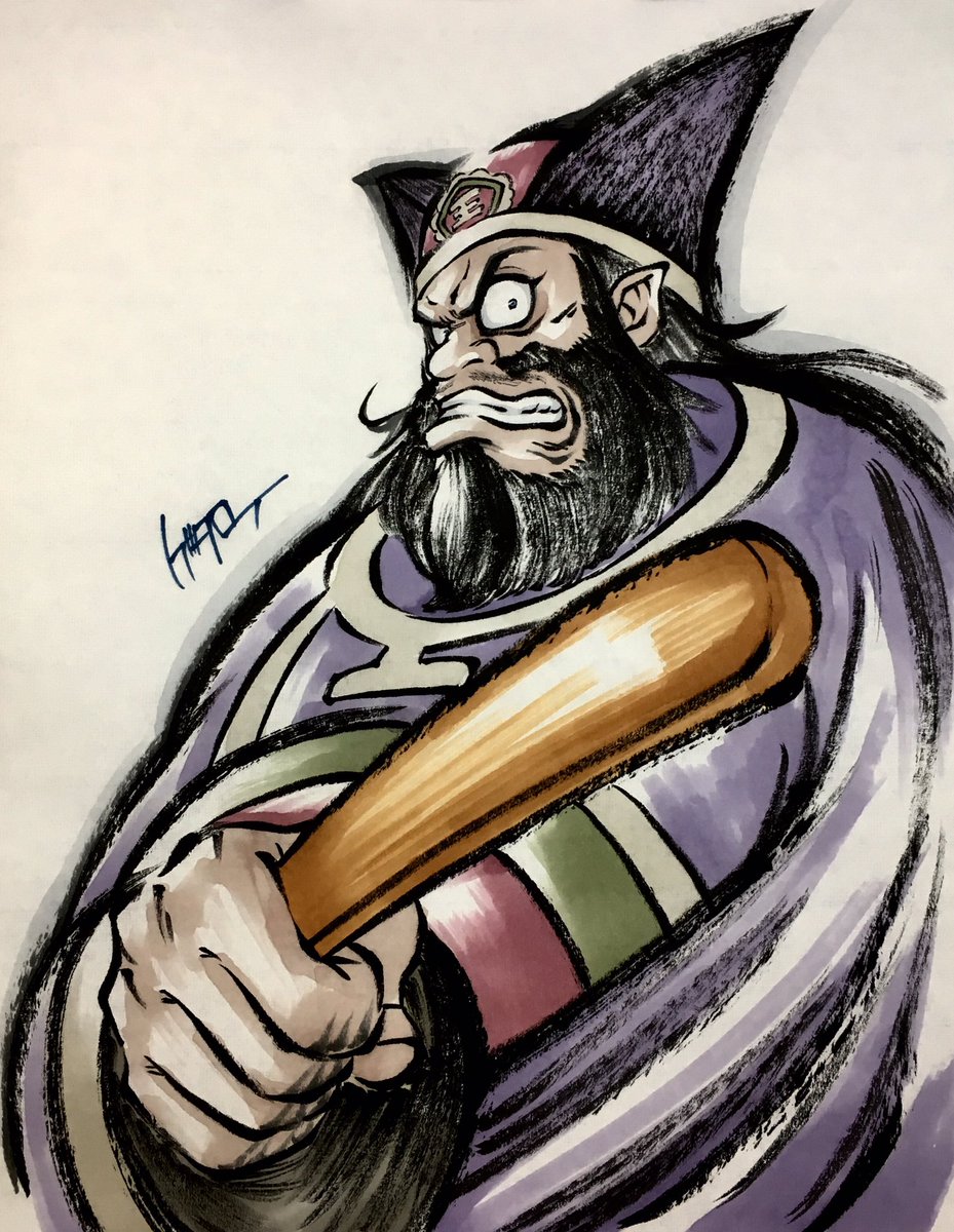 放浪のゲタロー Twitterren ゲゲゲの鬼太郎第51話地獄の四将編 閻魔大王の密約 から閻魔大王を墨絵で ゲゲゲの鬼太郎 墨絵