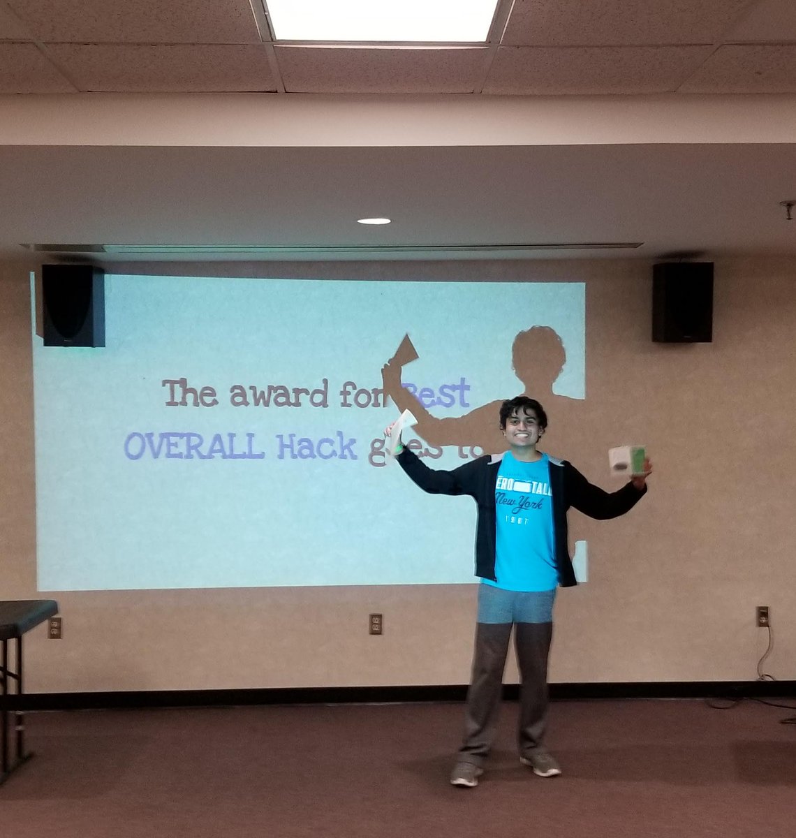 srini_venkat's tweet photo. Sudharshan Srinivasan from South Brunswick High School won the Award for the overall Best Hack at the Hackathon 2019
#hacksb @hacksb @SBrunswickPatch @SBHS_Info @SBPublicLibrary @SBSDSBHS @SBSDBOE @HackathonWatch #programming #highschool https://t.co/BoP4IQEauo