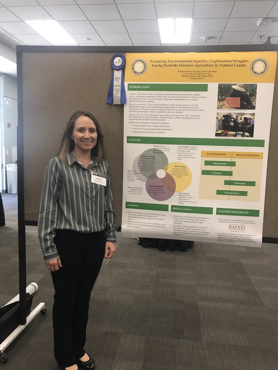 Presenting my poster, Producing Environmental Injustice: Legitimation Struggles Facing Pesticide-Intensive Agriculture in Ventura County, at APPAM CA Student Regional Conference. Thank you for the recognition <a href="/APPAM_DC/">APPAM</a> Thanks to everyone who contributed to the research #appam19ca