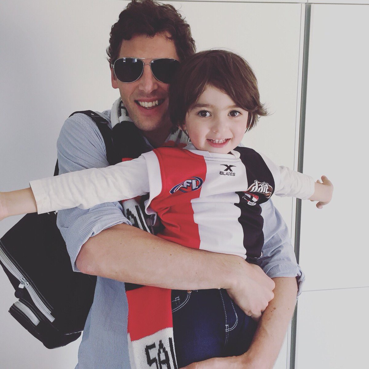 WedgeProperty's tweet photo. First game of @afl for my number 1 son! Let’s go @stkildafc let’s hope he sees a premiership one year soon!! #aflsaintshawks https://t.co/ZoBwDvxvCV