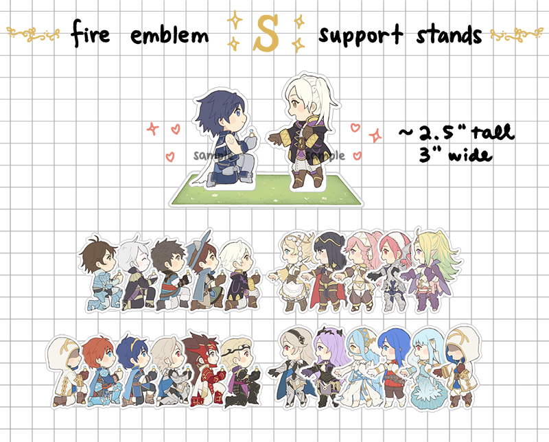 [RTs ?] Preorders for my Fire Emblem S support standees are finally open!! Pair up your favorite Fire Emblem couple to create a custom proposal scene. Preorders will be open until 4/27 and will ship mid/late May.
new shop: https://t.co/qeZAyPIKkv 