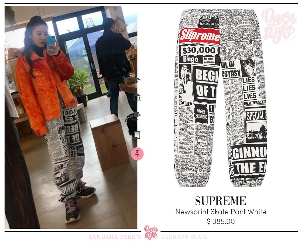 【M】Newsprint Skate Pant Supreme