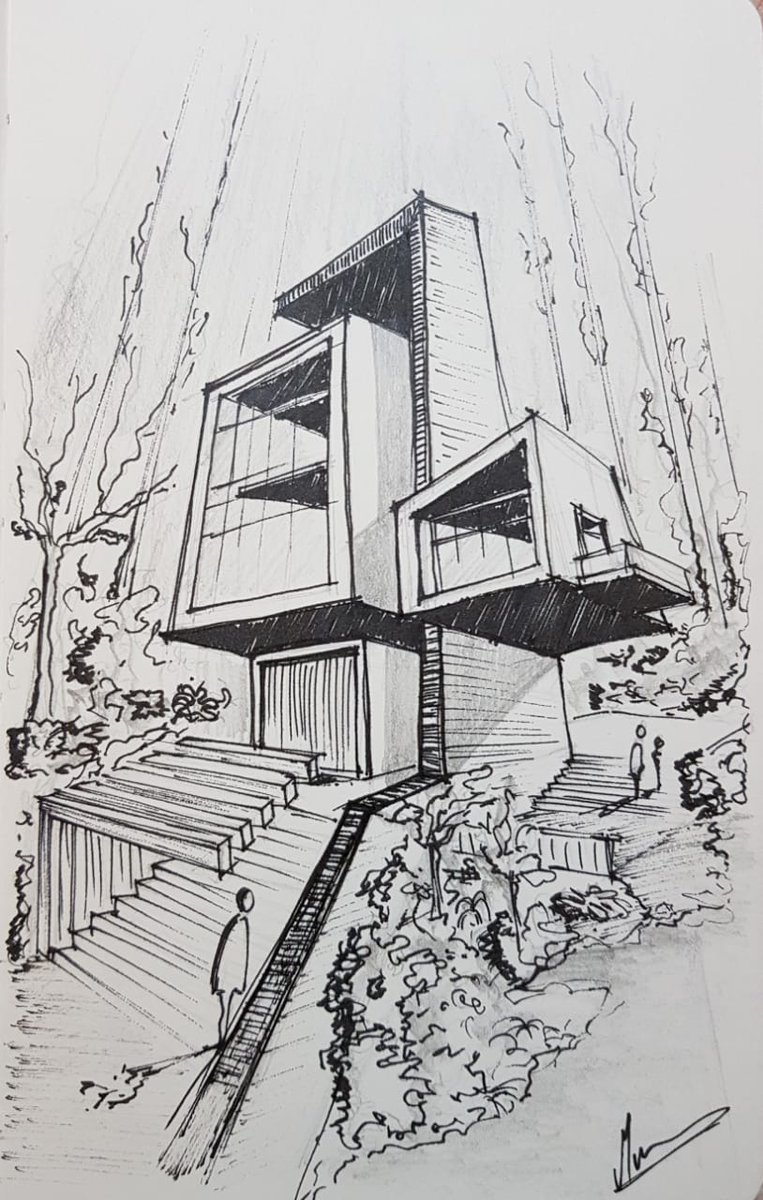 SpaceFormArch's tweet image. Architectural Sketching!! 

Sketched few days ago on A5 sketchbook gifted by one of my dearest friends Ar. @ApoorvGoyal4. 

Do share your comments 🙂

#archisketch #sketching #spaceform