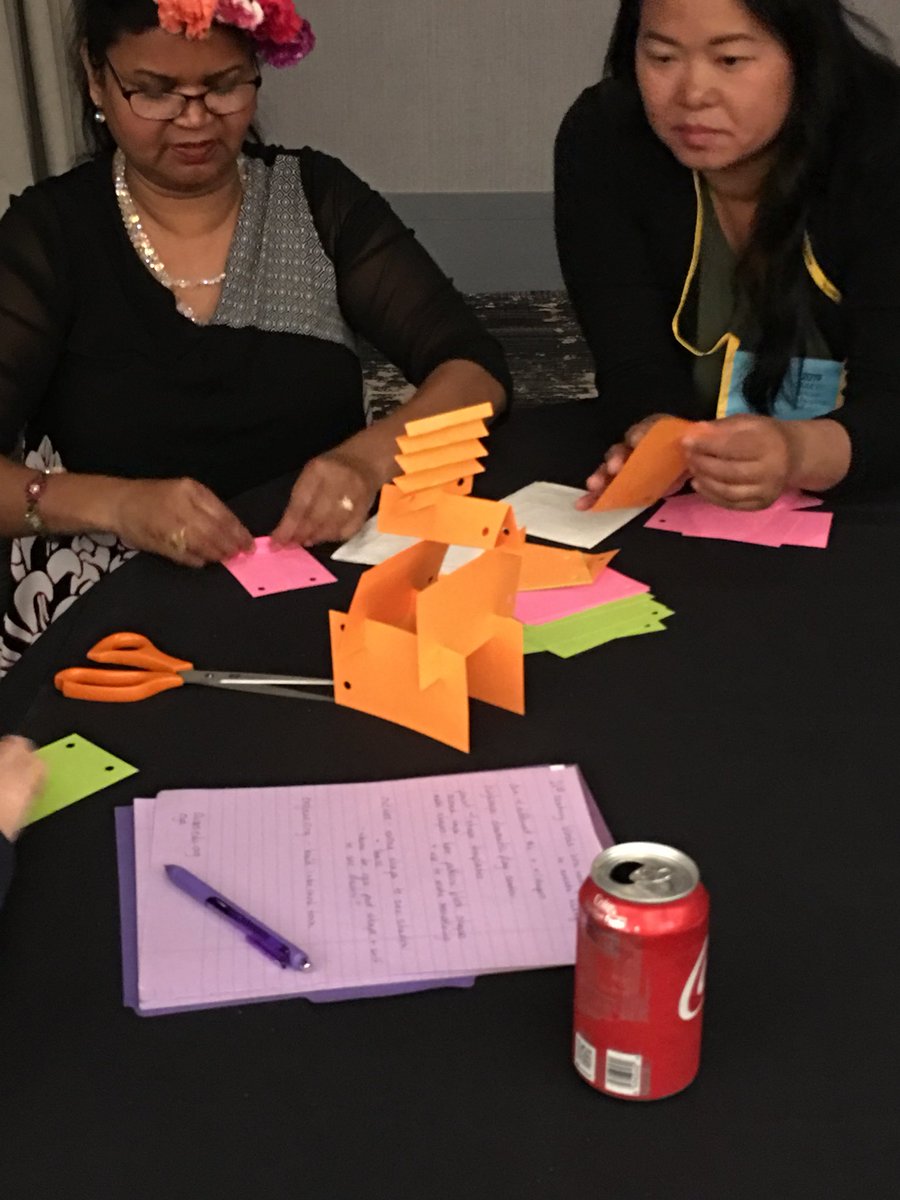 missmath229's tweet image. #CAAEYC Annual Conference 
Index Card Challenge - Build the tallest freestanding structure. #STEM