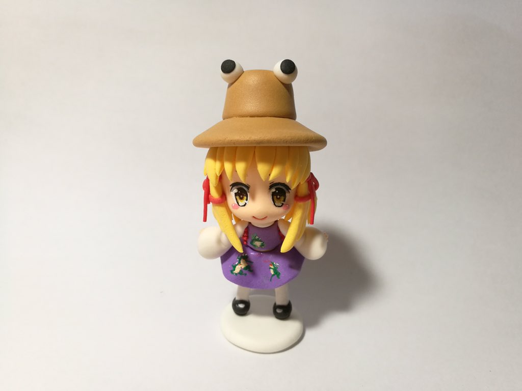 Idoki 东方超轻粘土同样是以前的 如果有时间的话还会做 Clay 軽量粘土 Handmade 東方project Touhouproject 西行寺幽々子 河城にとり 洩矢諏訪子