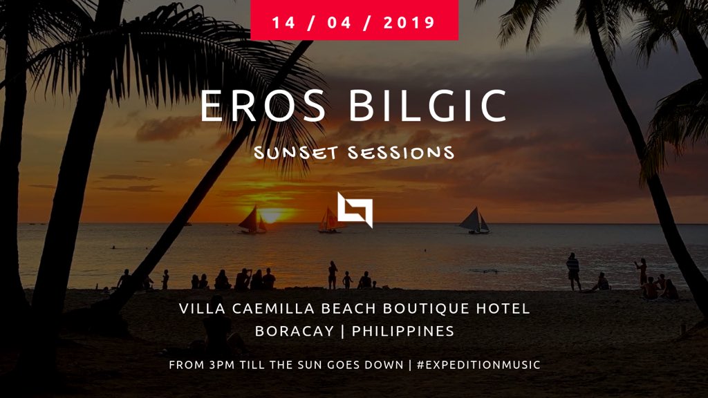 Today #SunsetSession at Villa Caemilla Beach Boutique Hotel in #Boracay from 3pm till the sun goes down! #ExpeditionMusic #Philippines #AsiaTour 🏝