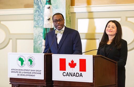 akin_adesina's tweet photo. Canada has given $ 1.1 billion temporary callable capital to the African Development Bank. It was a great Sun-Shiny day in Washington! Canada boldly supports Africa. Thank you Prime Minister ⁦@JustinTrudeau⁩. Thank you ⁦⁦⁦@MaryamMonsef⁩. High five Canada! 🙌🏼 https://t.co/lb5IXgtzin