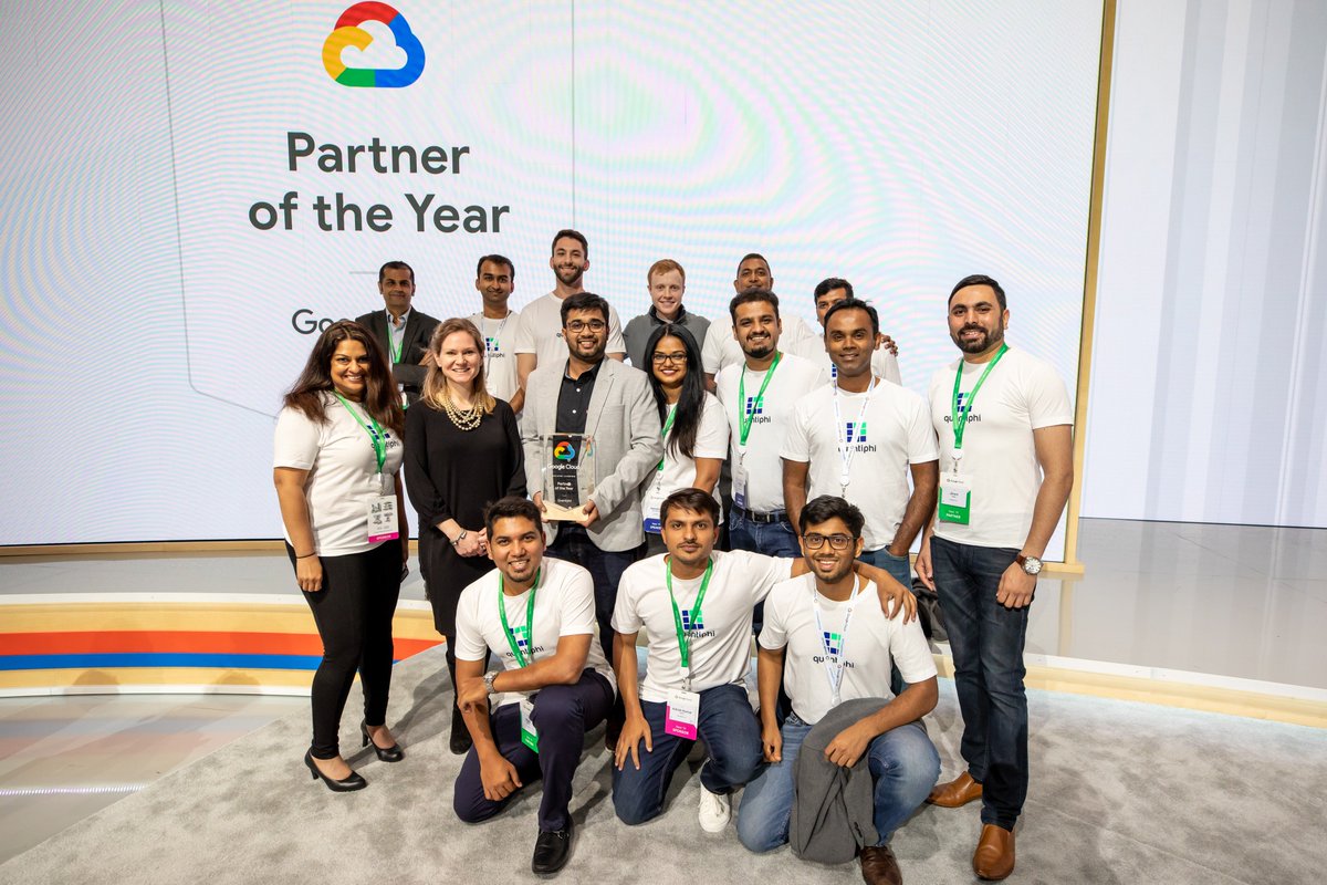 Quantiphi's tweet photo. We’ve had a great week at #GoogleNext19 connecting with clients, meeting new people and spending time with our Partners at Google. To top it off, We were thrilled to receive the Google Cloud Machine Learning Partner of the Year -- for the second year in a row!
#MindBlowingAI https://t.co/84gj5iqrtE
