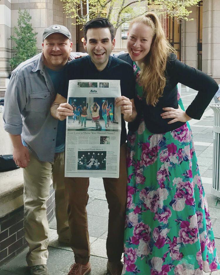 jenashtep's tweet photo. Today we walked out of a meeting for @BwayBounty , which is opening off-Broadway this summer... and saw a @BeMoreChill Broadway cab. One year ago today, we got the New York Times because Be More Chill was announced to be opening off-Broadway in the summer. 😱 https://t.co/9CQSVwCO1C