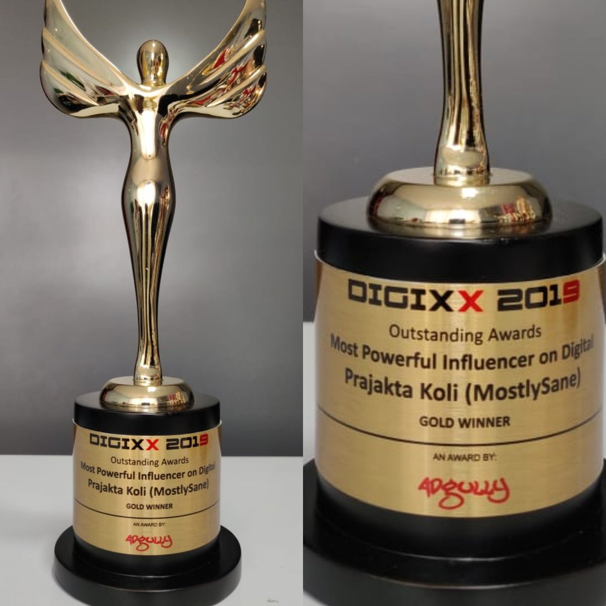OneDigitalEnt's tweet photo. It's a pleasure to share that @iamMostlySane and @IndiasDigiChef have won the Gold awards in the outstanding category at #Digixx2019. #adgully https://t.co/3rLBtX425j