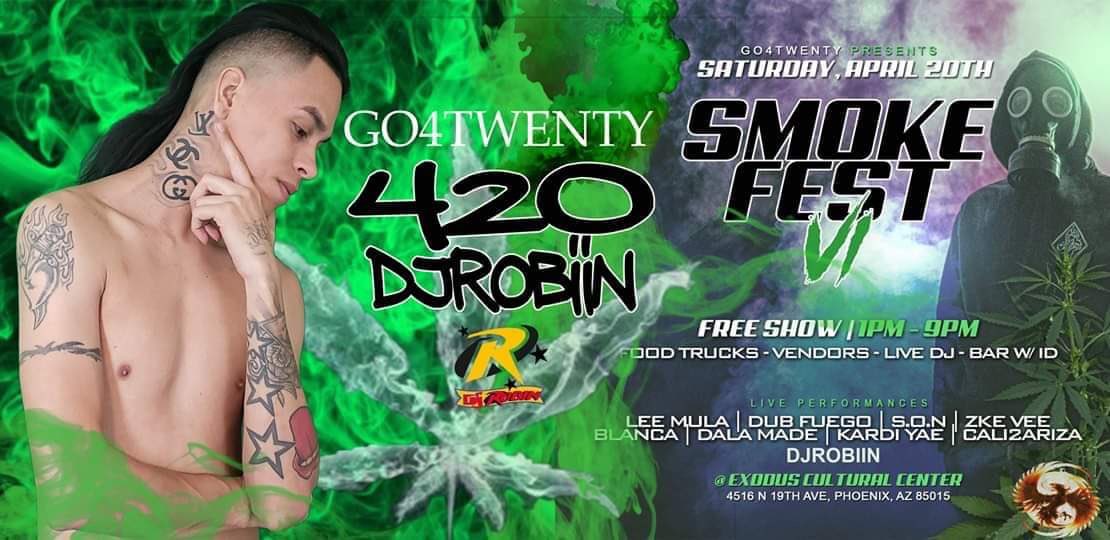 Go4Twenty's tweet image. #SMOKEFEST6 #DJRobiin @robiinguzman LIVE! 1pm to 9pm !!! #AZHIPHOP #TheCulture #ArizonaMade #FatBellyEnt #Go4twenty #arizonacannabiscommunity #girlswhosmoke #cannabiscommunity #arizona #arizonacannabis #azcannabisevents #marijuana #cannabis #420girls #420life #stoner #stonergirl